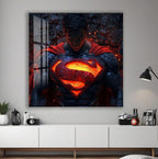 Superman Glass Wall Art – DC Superhero Home Decor