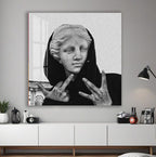 Cool Graffiti Statue Glass Wall Art – Urban Street Style Decor for Modern Interiors