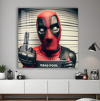 Deadpool Mugshot Glass Wall Art – Marvel Superhero Home Decor
