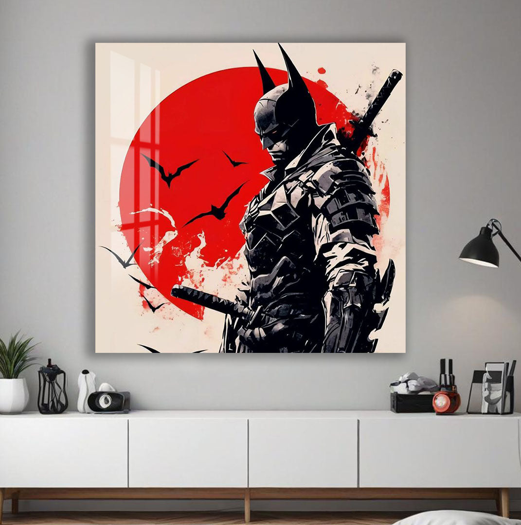 Batman Samurai Glass Wall Art – DC Superhero Home Decor