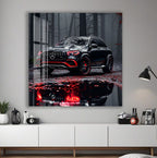 Mercedes Benz Glass Wall Art – Luxury SUV Car Decor for Modern Interiors