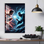 Harry Potter vs Voldemort Glass Wall Art – Fantasy Movie Home Decor