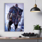 God of War Kratos Glass Wall Art – Epic Gaming Decor for Modern Interiors