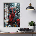 Deadpool Glass Wall Art – Marvel Superhero Home Decor