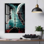 Harry Potter vs Voldemort Glass Wall Art – Deathly Hallows Movie Poster Decor