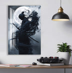 Samurai Warrior Moon Glass Wall Art – Epic Gaming & Fantasy Decor for Modern Interiors