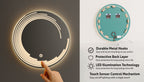 Modern LED Round Mirror with Artistic Light Design – Touch Sensor & Dual Light Modes