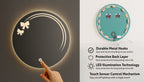 Round LED Mirror with Bow Accent Light Design – Touch Sensor & Dual Light Modes