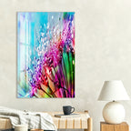 Colorful Flower Glass Wall Art – Vibrant Tempered Glass Modern Decor