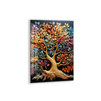 Colorful Tree of Life Glass Wall Art – Tempered Glass Modern Wall Decor