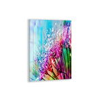 Colorful Flower Glass Wall Art – Vibrant Tempered Glass Modern Decor