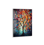 Colorful Tree of Life Glass Wall Art – Abstract Tempered Glass Modern Decor
