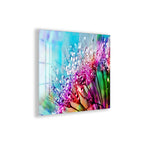Colorful Flower Glass Wall Art – Vibrant Tempered Glass Modern Decor