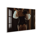 Erotic Lingerie Woman Glass Wall Art – Sensual Boudoir Style for Bedroom & Modern Home Decor