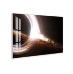 Black Hole Glass Wall Art – Epic Space Phenomenon Poster for Modern Interiors