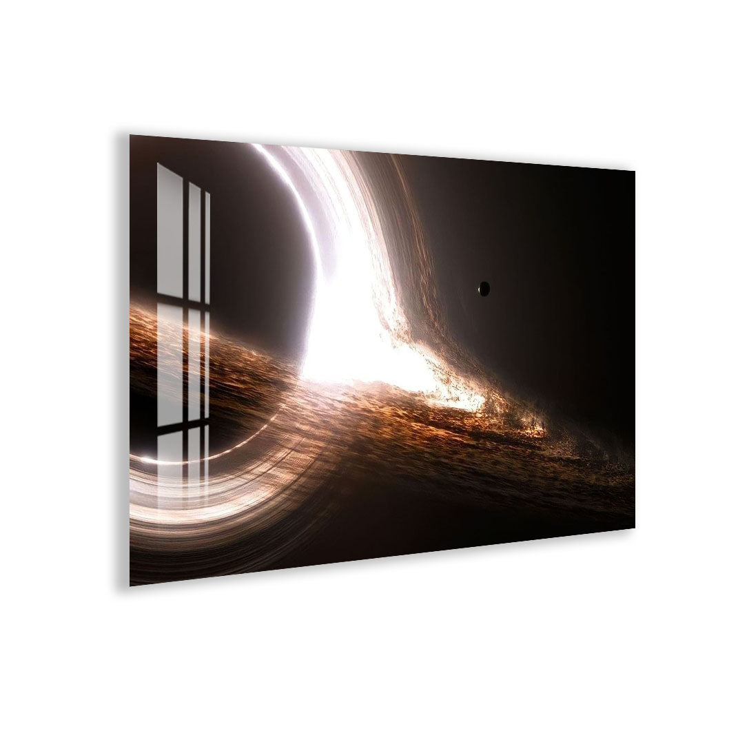 Black Hole Glass Wall Art – Epic Space Phenomenon Poster for Modern Interiors