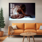 Erotic Nude Woman Glass Wall Art – Sensual Female Back for Bedroom & Modern Home Decor