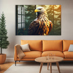 Geometric Eagle Glass Wall Art – Modern Wildlife Polygon Style Poster for Interiors