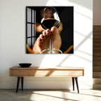 Erotic Wine Glass Wall Art – Sensual Nude Photography for Modern Interiors