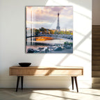 Paris Eiffel Tower Glass Wall Art – Stunning Cityscape Poster for Modern Interiors