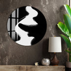 Erotic Abstract Glass Wall Art – Sensual Black and White Silhouette for Modern Interiors