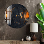Solar System Glass Wall Art – Cosmic Planetary Orbit Design for Modern Interiors
