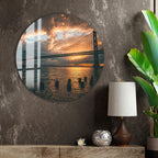 Golden Gate Bridge Sunset Glass Wall Art – Stunning San Francisco Cityscape Poster