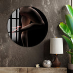 Erotic Legs Glass Wall Art – Sensual High Heels Nude Silhouette Decor