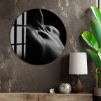 Erotic Male Nude Glass Wall Art – Sensual Black and White Body Decor