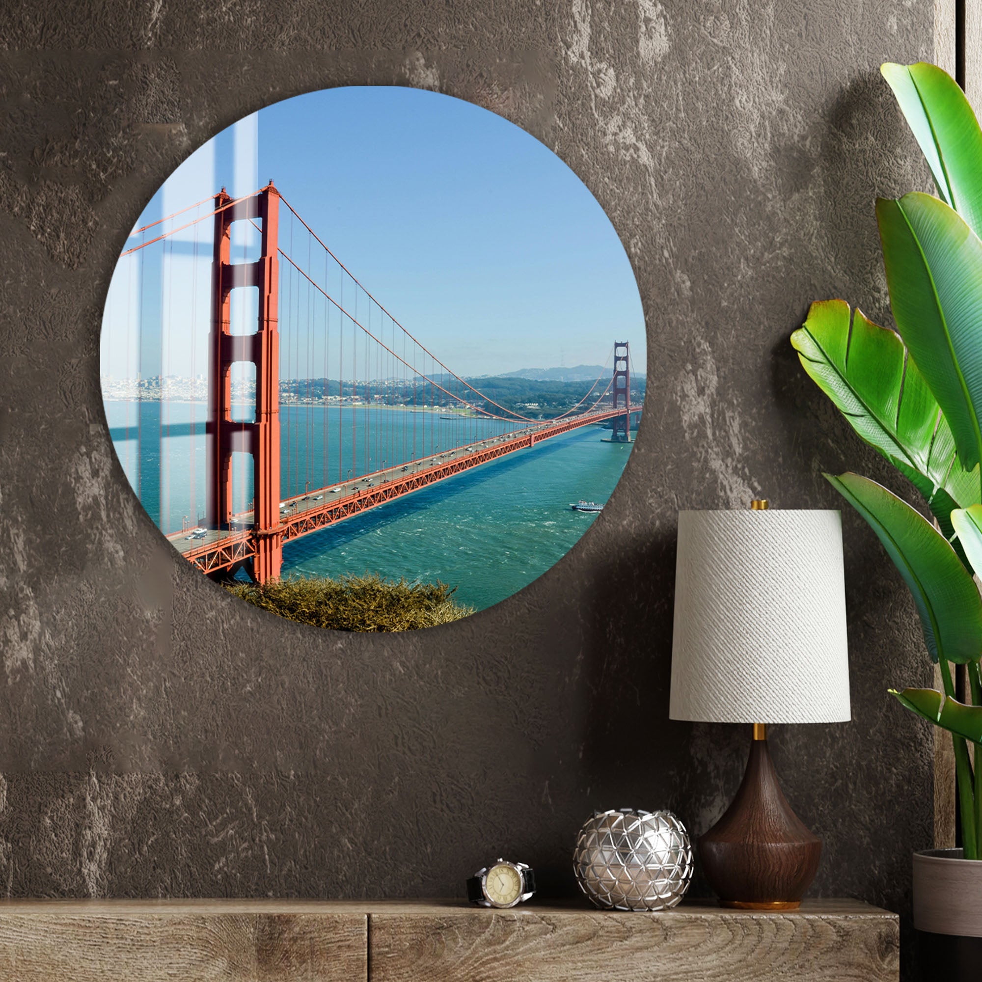Golden Gate Bridge Glass Wall Art – Iconic San Francisco Landmark Poster