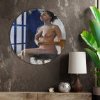 Abstract Nude Glass Wall Art – Modern Artistic Female Figure Painting