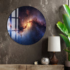 Galaxy Nebula Glass Wall Art – Stunning Cosmic Space Poster for Modern Interiors