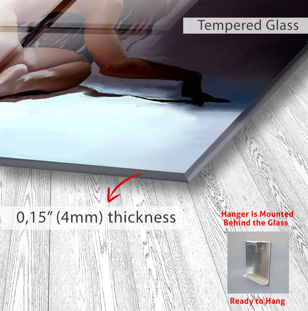 Erotic Nude Woman Glass Wall Art – Sensual Female Back for Bedroom & Modern Home Decor