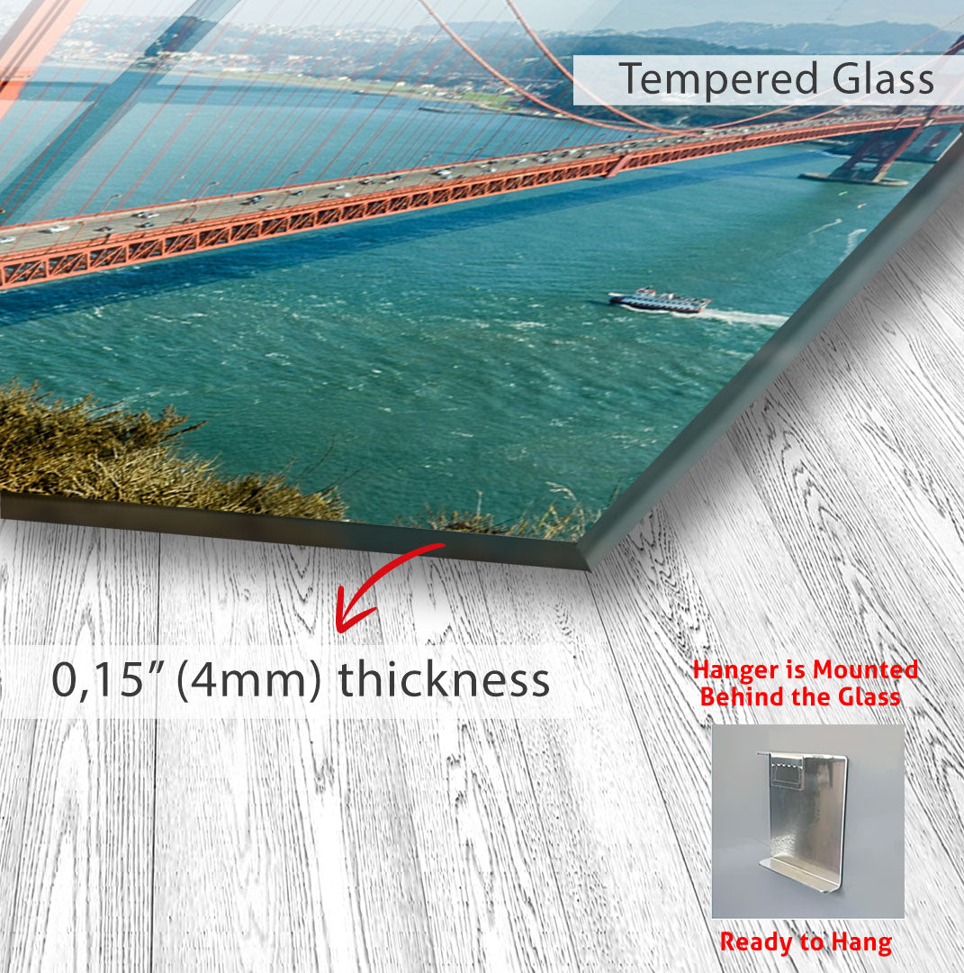 Golden Gate Bridge Glass Wall Art – Iconic San Francisco Landmark Poster