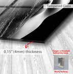 Erotic Nude Glass Wall Art – Sensual Black and White Female Body Decor