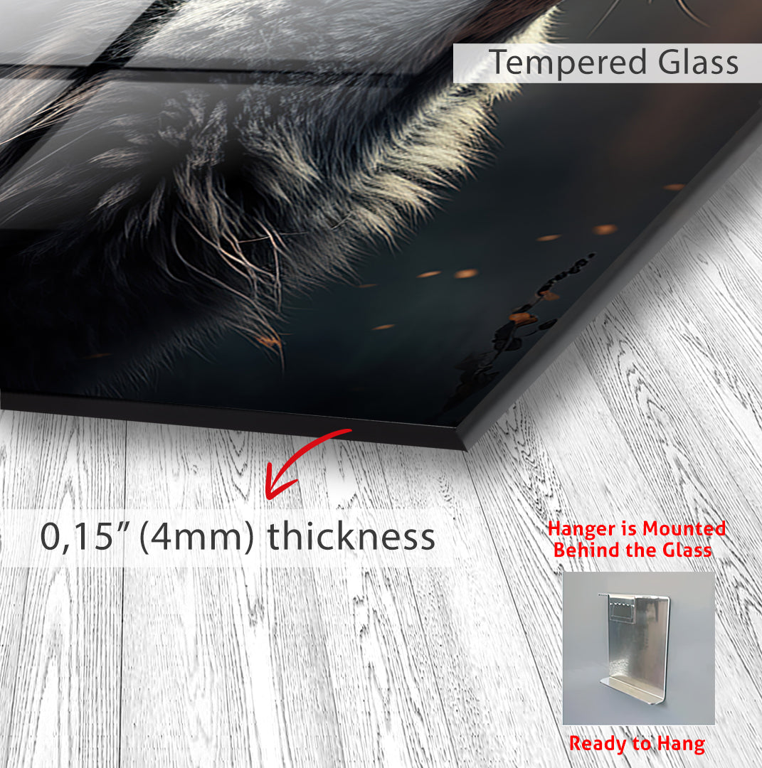 Howling Wolf Glass Wall Art – Powerful Wildlife Artwork for Modern Interiors