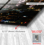 Istanbul Mosque Night View Glass Wall Art – Elegant Cityscape Poster for Modern Interiors