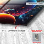 Colorful Planets Glass Wall Art – Epic Space Universe Poster for Modern Interiors