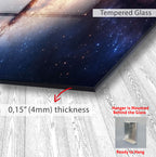 Galaxy Nebula Glass Wall Art – Stunning Cosmic Space Poster for Modern Interiors