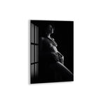 Erotic Female Nude Glass Wall Art – Sensual Black and White Elegance