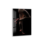 Erotic Legs Glass Wall Art – Sensual High Heels Nude Silhouette Decor