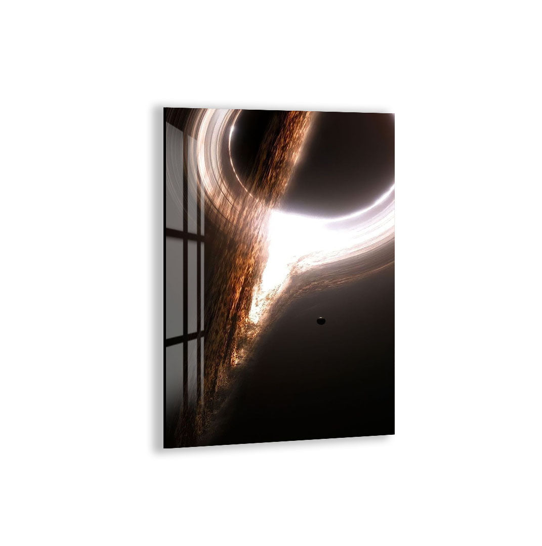 Black Hole Glass Wall Art – Epic Space Phenomenon Poster for Modern Interiors