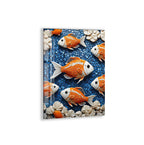 Colorful Koi Fish Glass Wall Art – Vibrant Aquatic Design for Modern Interiors