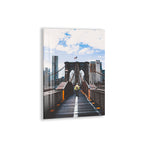Brooklyn Bridge Glass Wall Art – Iconic New York Cityscape Poster for Modern Interiors