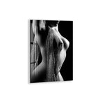 Erotic Nude Glass Wall Art – Sensual Black and White Female Body Decor