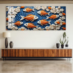 Colorful Koi Fish Glass Wall Art – Vibrant Aquatic Design for Modern Interiors
