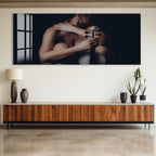 Erotic Nude Glass Wall Art – Sensual Woman with Violin Artistic Decor