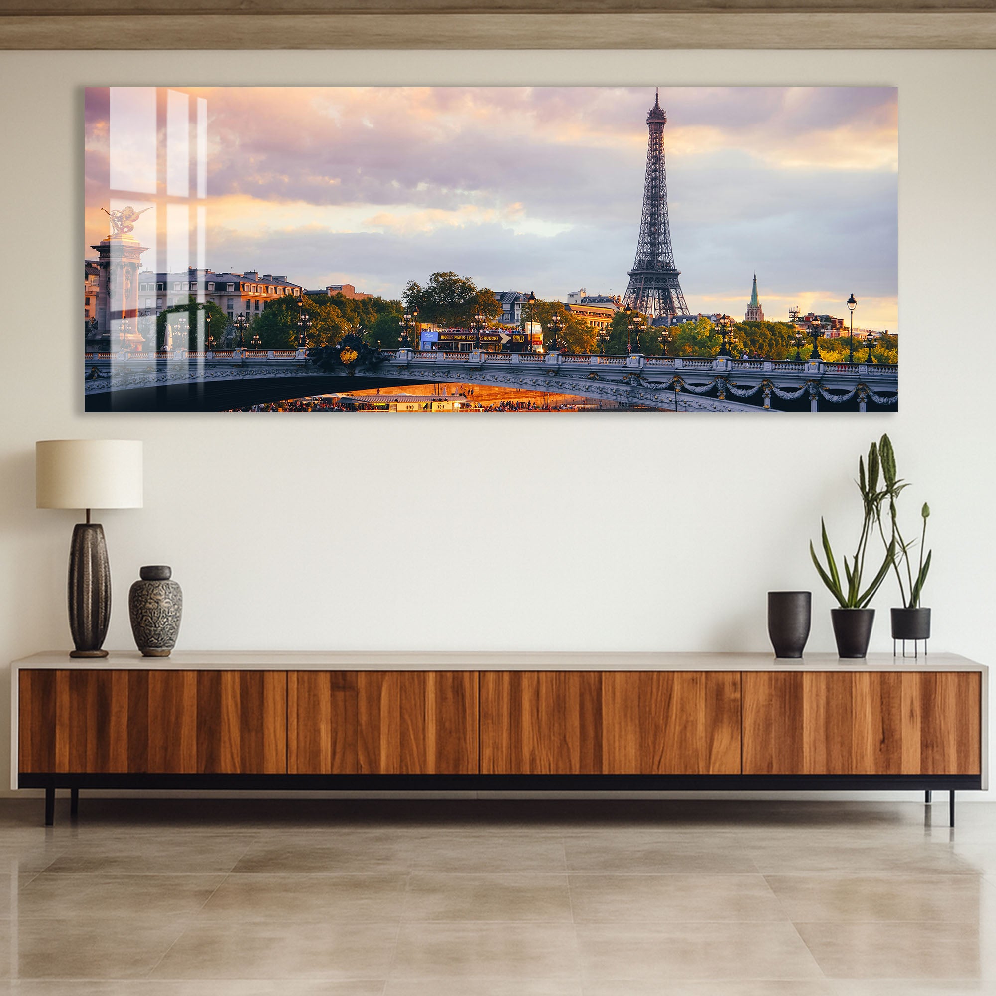 Paris Eiffel Tower Glass Wall Art – Stunning Cityscape Poster for Modern Interiors