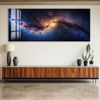 Galaxy Nebula Glass Wall Art – Stunning Cosmic Space Poster for Modern Interiors