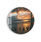 Golden Gate Bridge Sunset Glass Wall Art – Stunning San Francisco Cityscape Poster